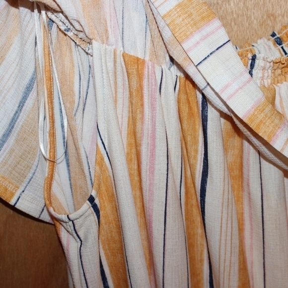 Lauren Conrad Ruffled Top Sleeveless Striped Blouse - Picture 3 of 6